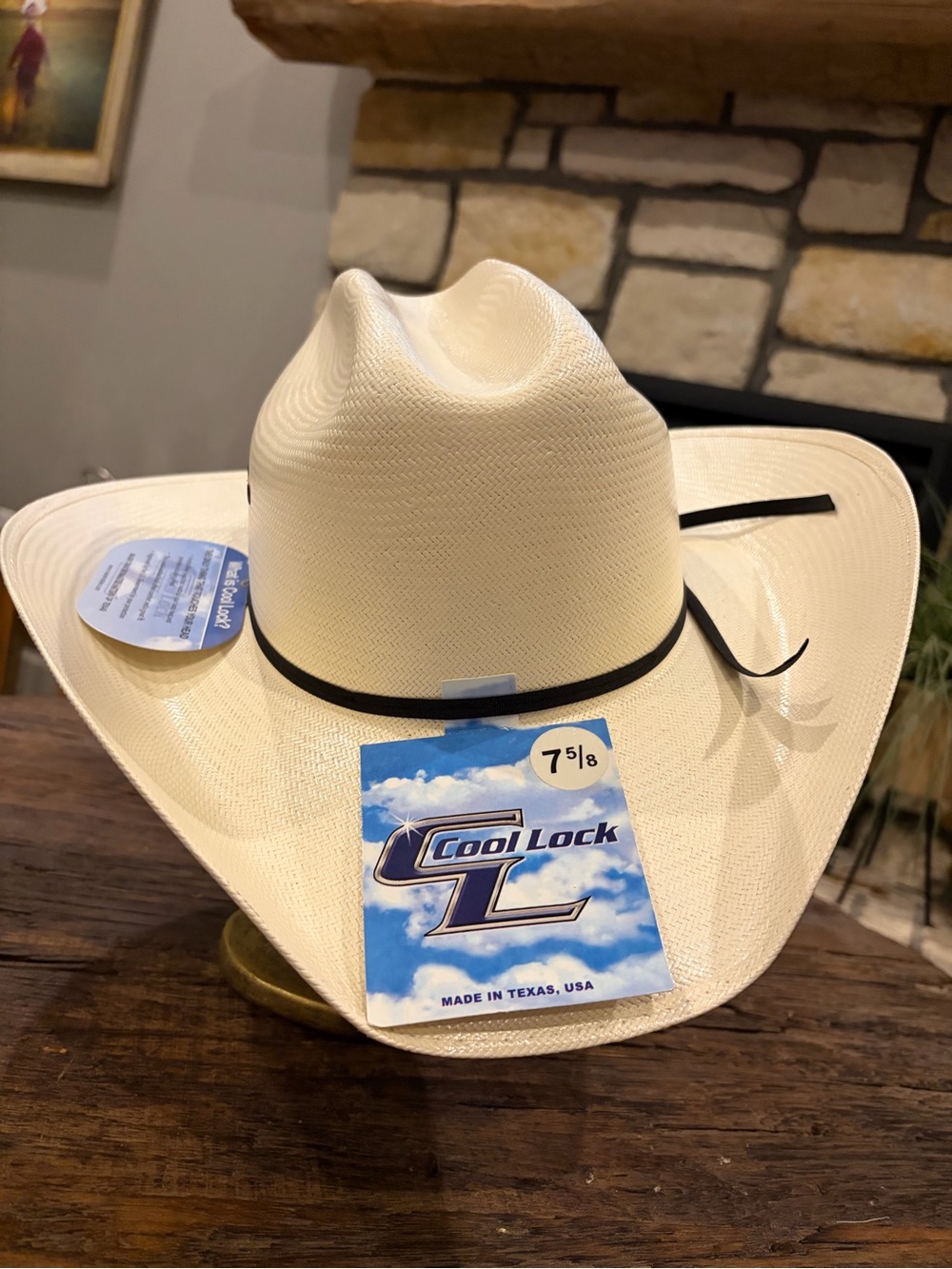 M H Western Cream Straw Cowboy Hat -
